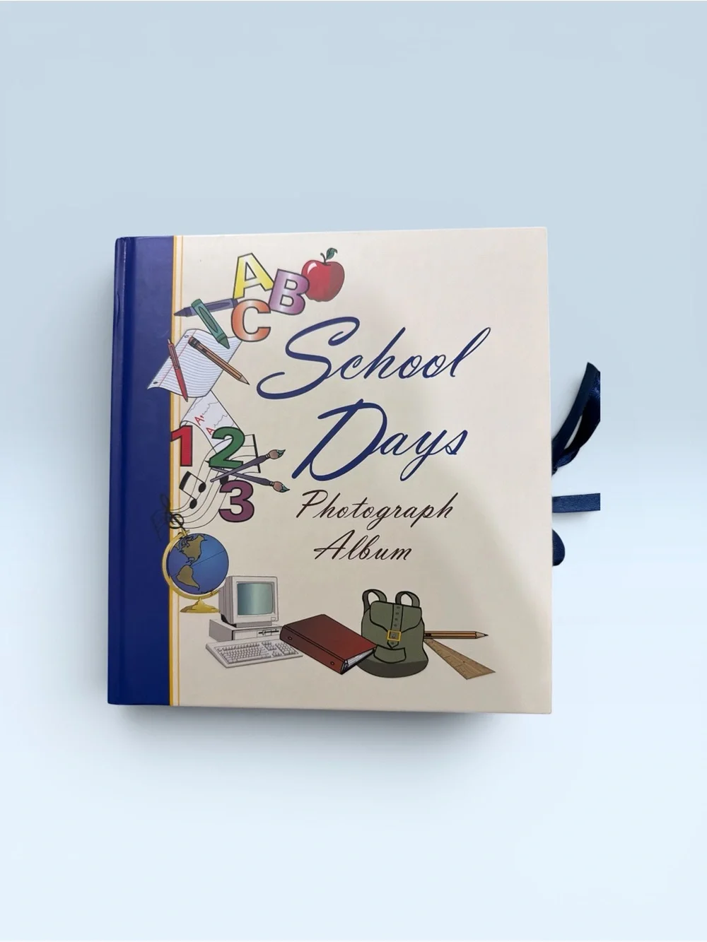 School Days Photograph Album - Cream & Blue